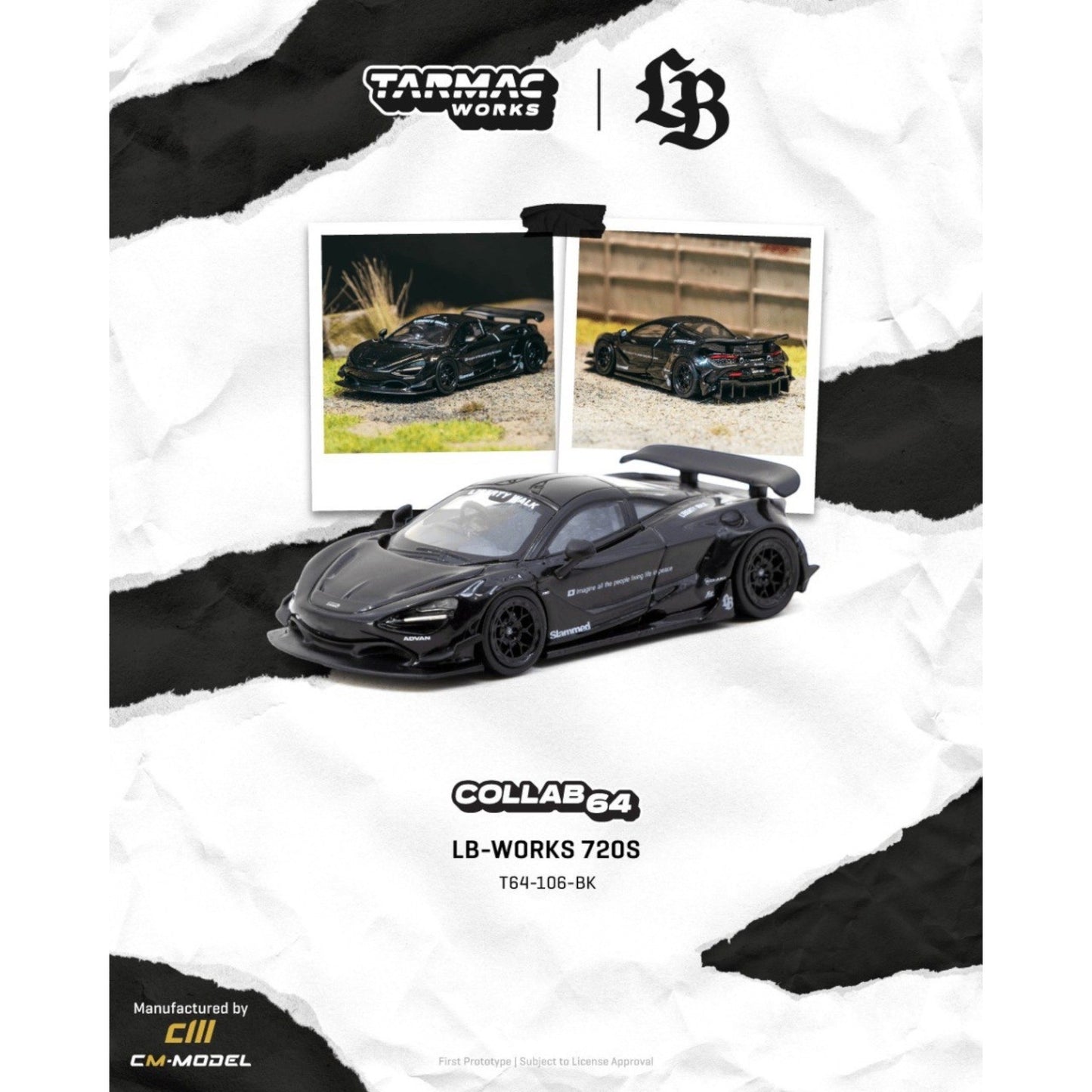 Tarmac Works - Pre-Order - McLaren LB-Works 720S,  Black - T64-106-BK