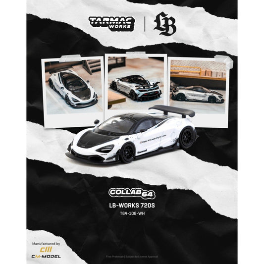 Tarmac Works - Pre-Order - McLaren LB-Works 720S,  White - T64-106-WH