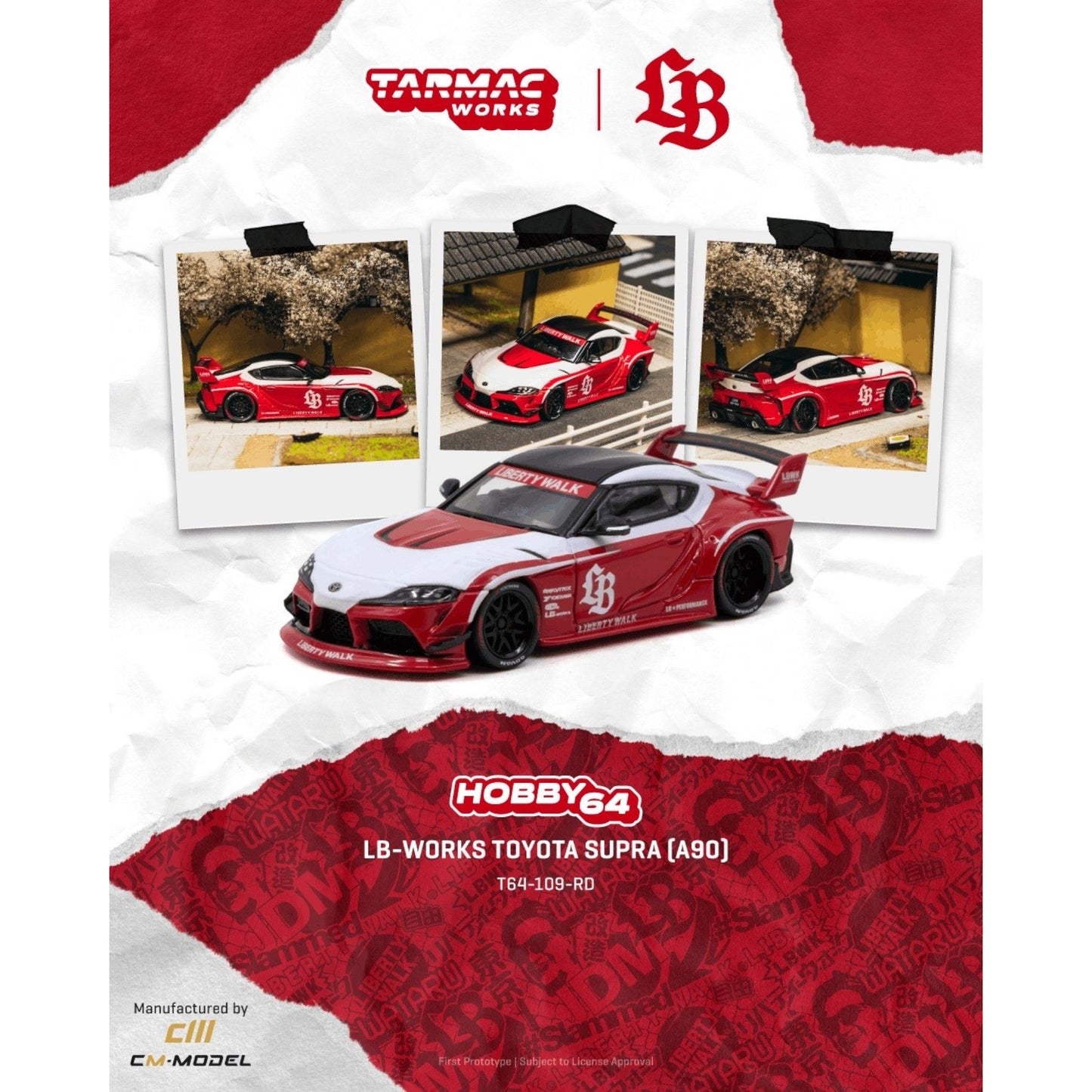 Tarmac Works - Pre-Order - LB-WORKS TOYOTA SUPRA (A90) Red - T64-109-RD