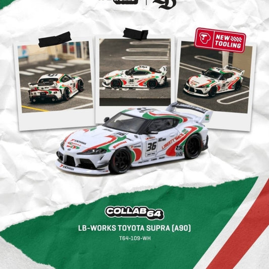 Tarmac Works - Pre-Order - 2024 Toyota Supra (A90) LB-Works Castrol Tribute - T64-109-WH