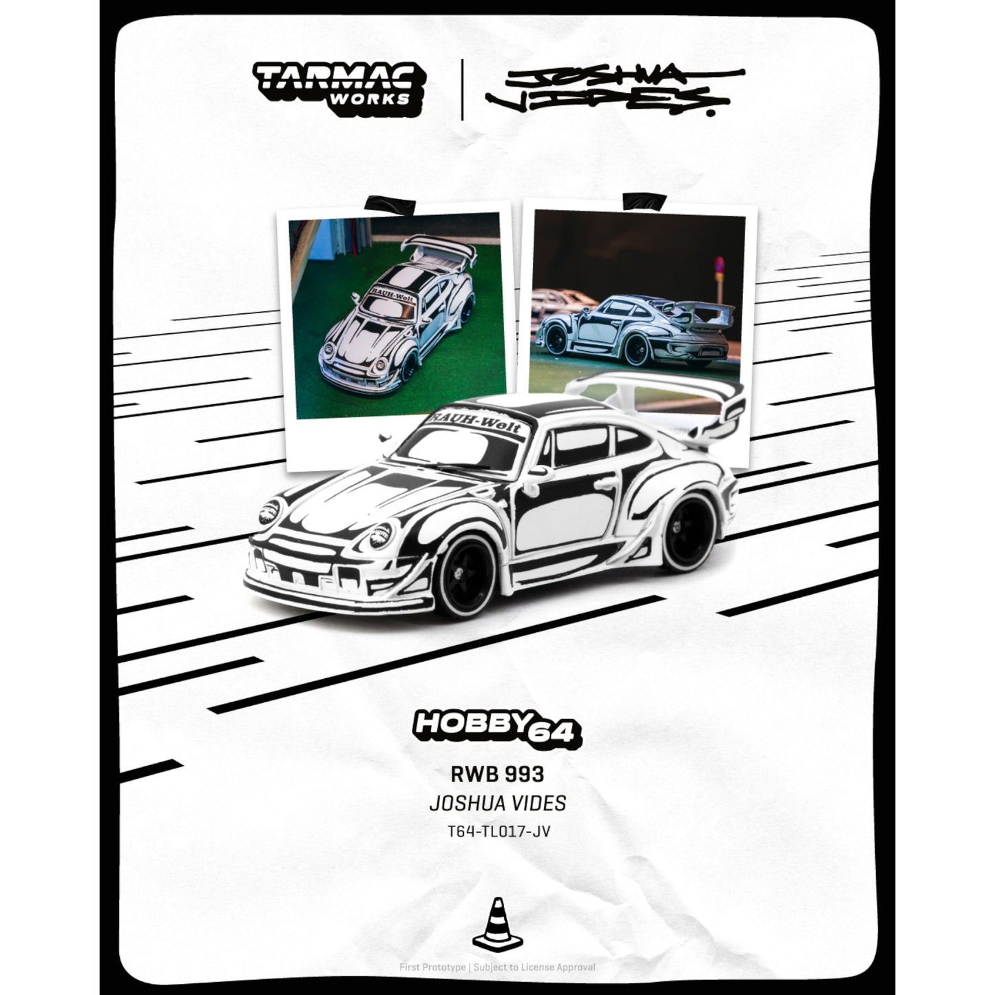 Tarmac Works - Pre-Order - RWB 993, Designed by Joshua Vides, chrome - T64-TL017-JV