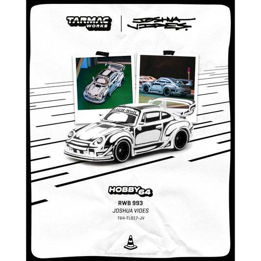 Tarmac Works - Pre-Order - RWB 993, Designed by Joshua Vides, chrome - T64-TL017-JV