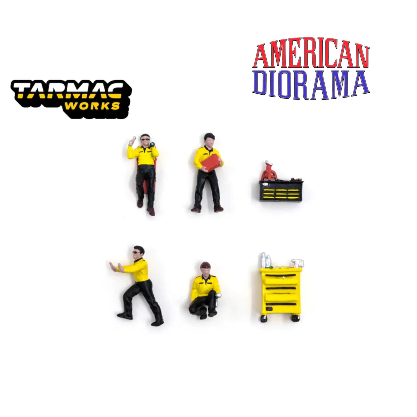 American Diorama x Tarmac - Mechanic III Set Mooneyes *Figures* - T64F-004-ME1 - 1:64