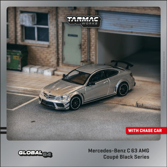 Tarmac Works - Pre-Order - Mercedes-Benz C 63 AMG Coupe Black Series, silver metallic - T64G-009-SL
