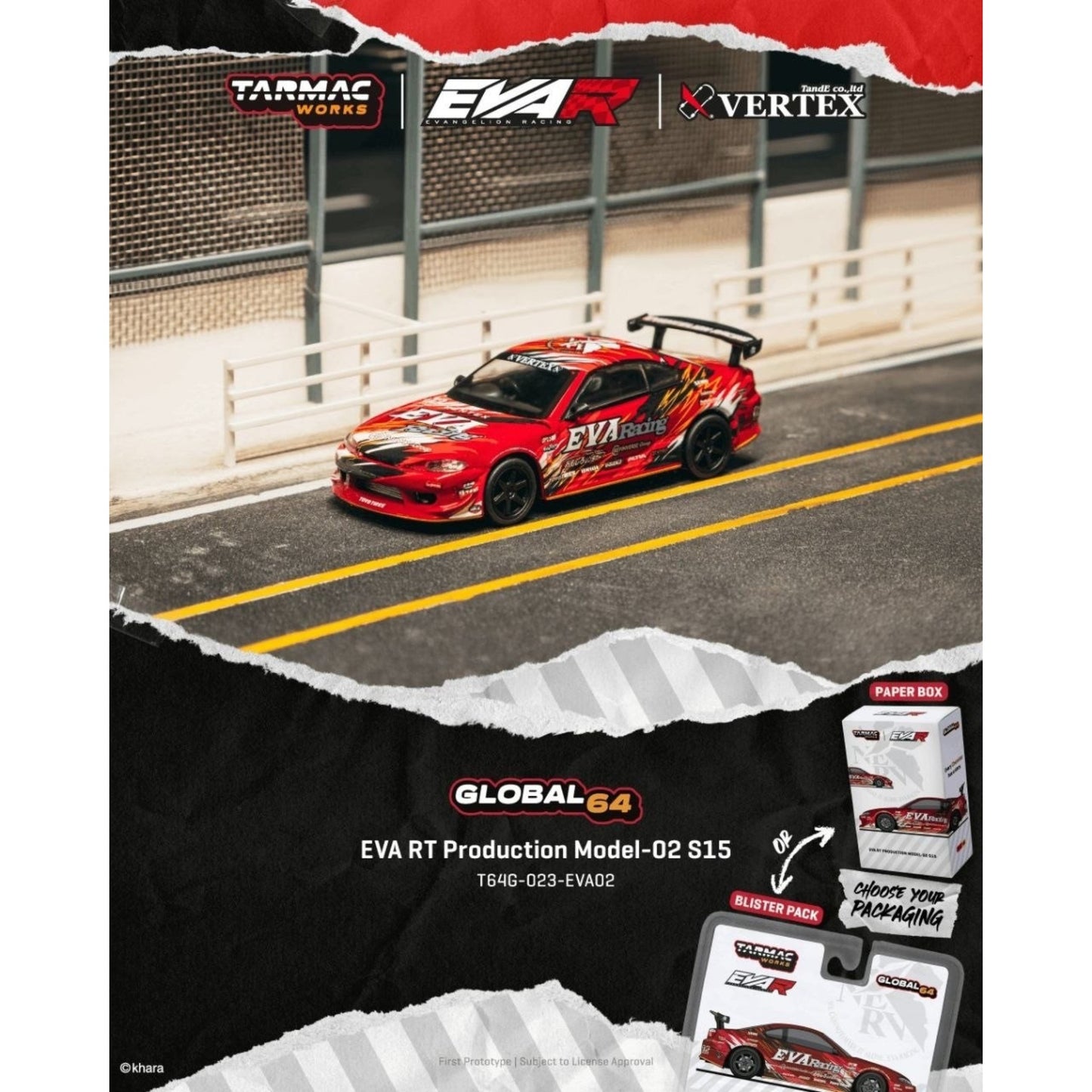 Tarmac Works - Pre-Order - NISSAN SILVIA (S15) EVA RT PRODUCTION MODEL-02 2025 - T64G-023-EVA02