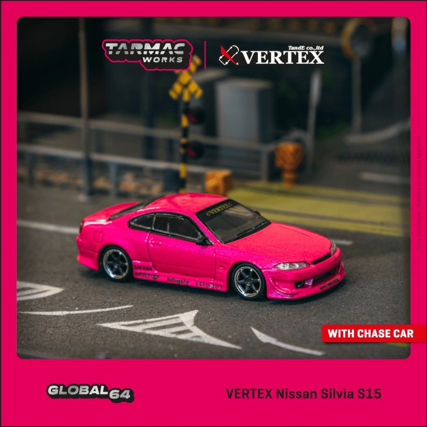 Tarmac Works - Pre-Order - Vertex Nissan Silvia S14 pink - T64G-023-PI