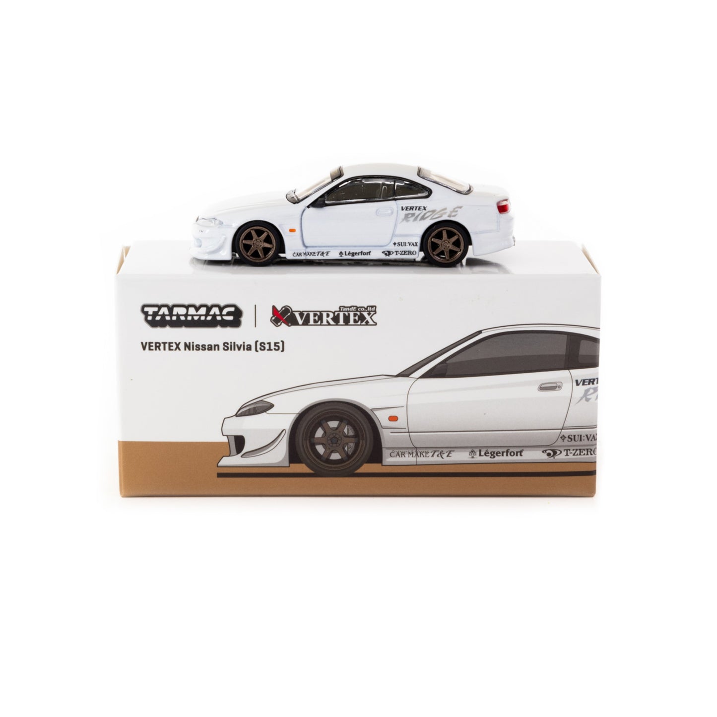 Tarmac Works - Vertex Nissan Silvia S15, white metallic - T64G-023-WH