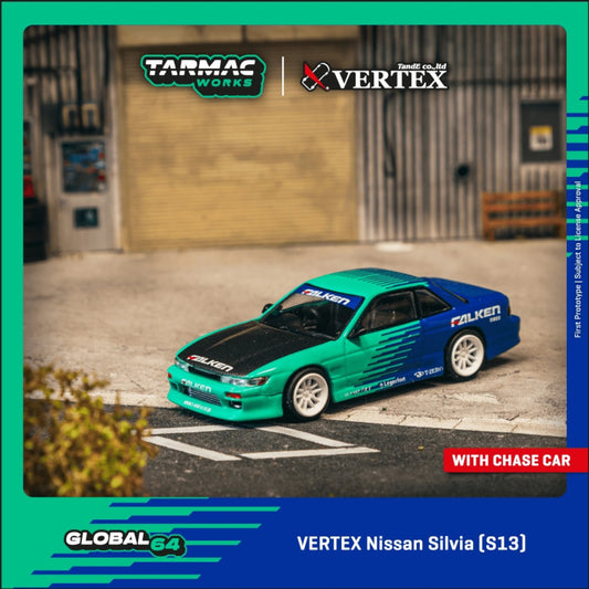 Tarmac Works - Pre-Order - Vertex Nissan Silvia (S13) Falken Tires - T64G-025-FA