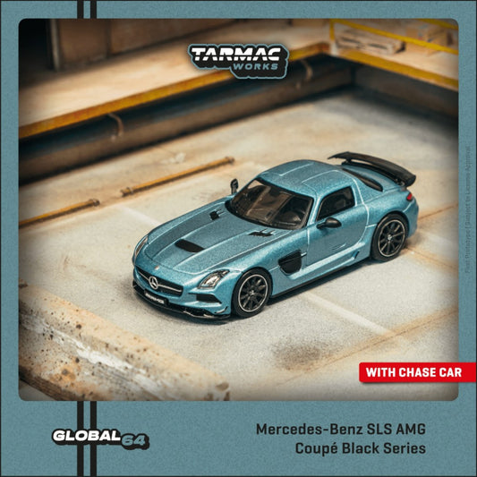 Tarmac Works - Pre-Order -  Mercedes-Benz SLS AMG Coupé Black Series, matte blue - T64G-TL027-MB