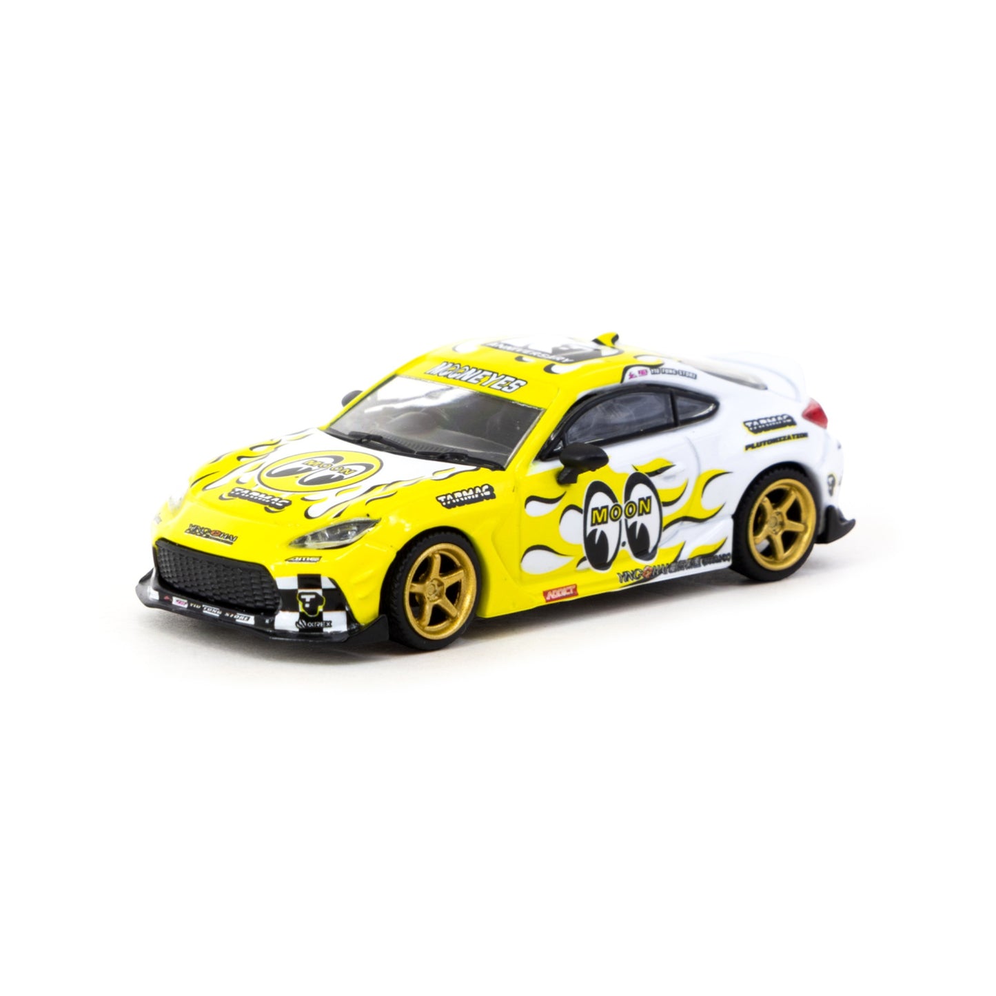 Tarmac Works - Toyota GR86 *MOONEYES*, white/yellow - T64G-038-MOON
