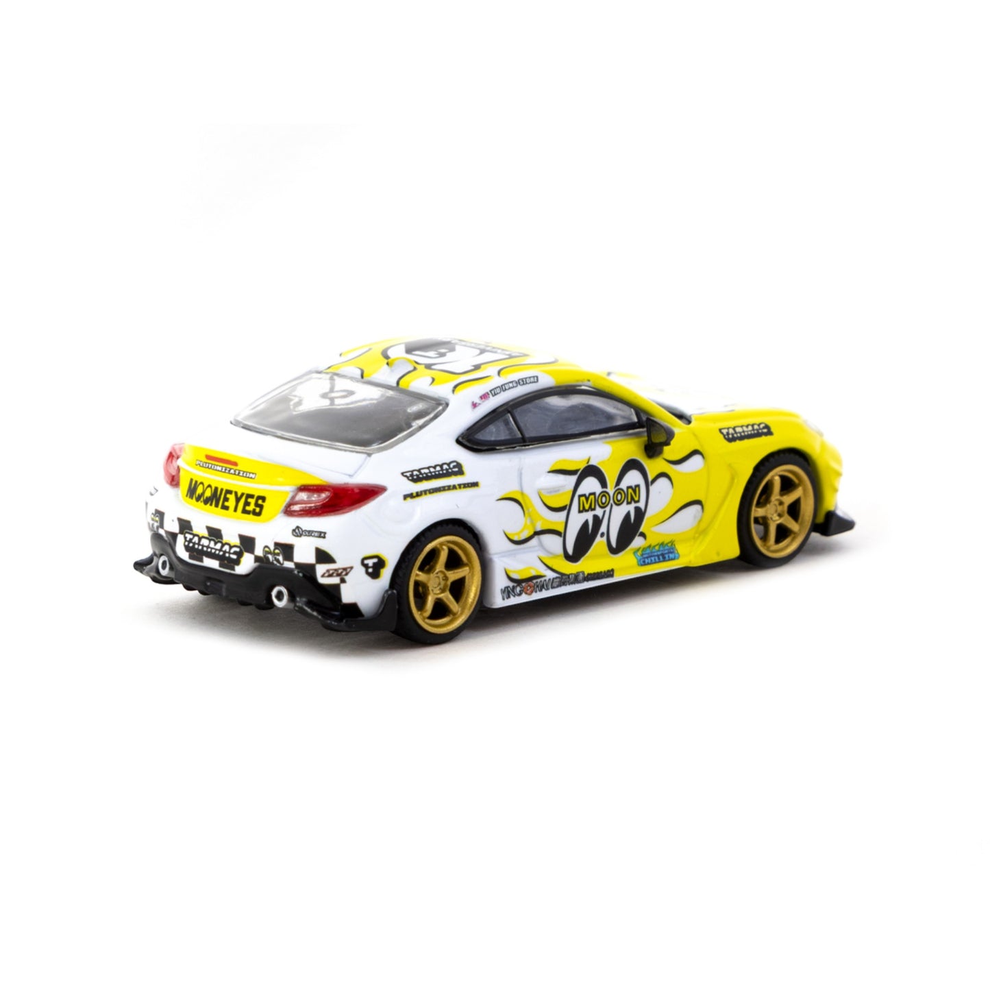 Tarmac Works - Toyota GR86 *MOONEYES*, white/yellow - T64G-038-MOON