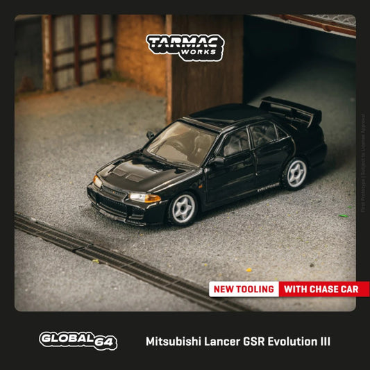 Tarmac Works - Mitsubishi Lancer GSR Evolution III, black - T64G-050-BK