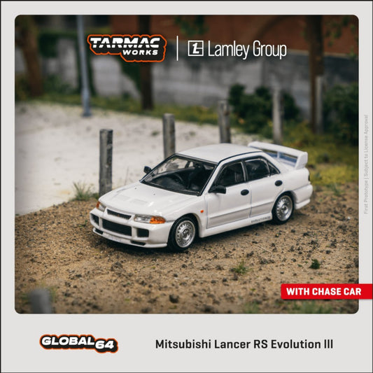 Tarmac Works - Pre-Order - Mitsubishi Lancer RS Evolution III, white - T64G-050-RS
