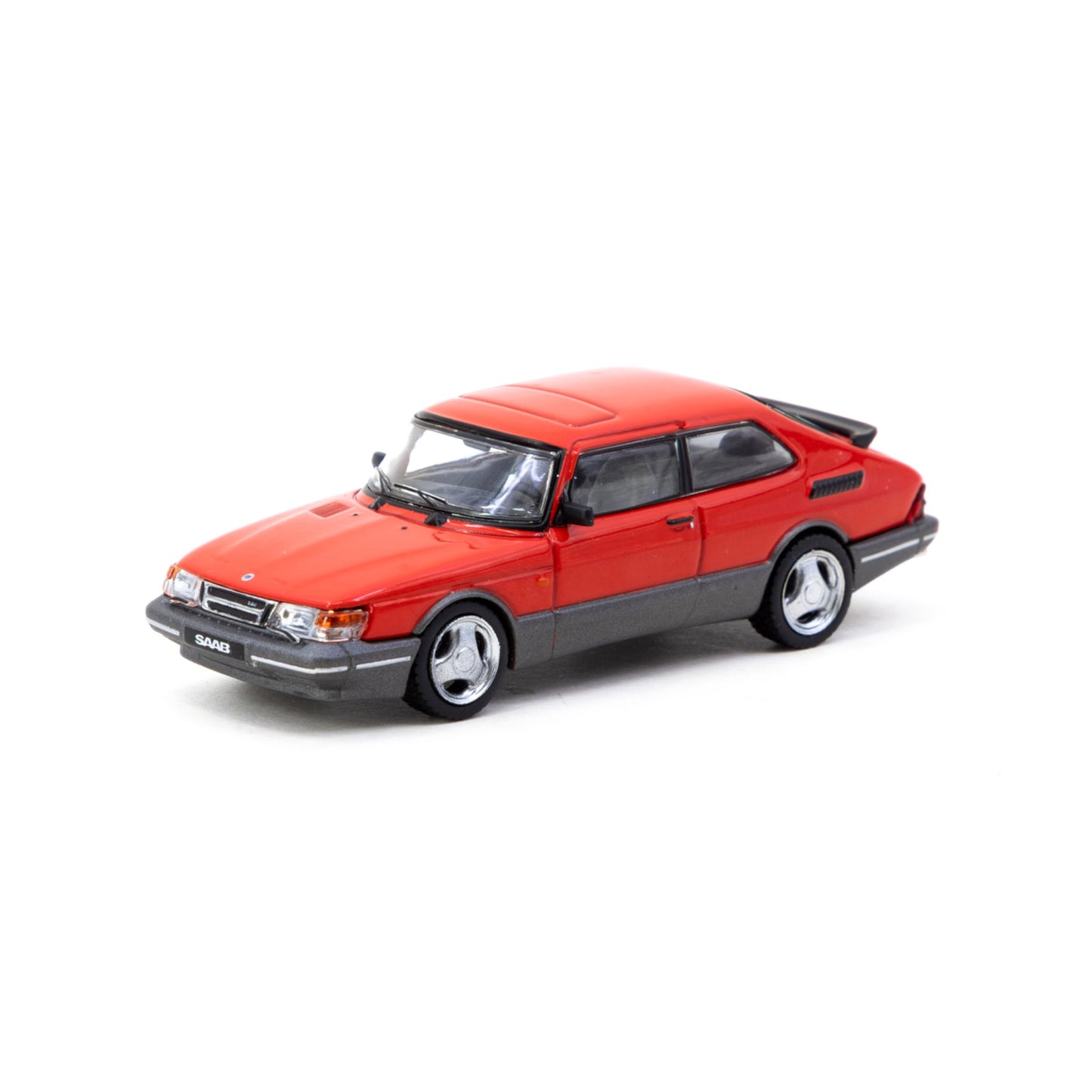 Tarmac Works - Saab 900 Turbo, red + Trading Cards - T64G-056-RE
