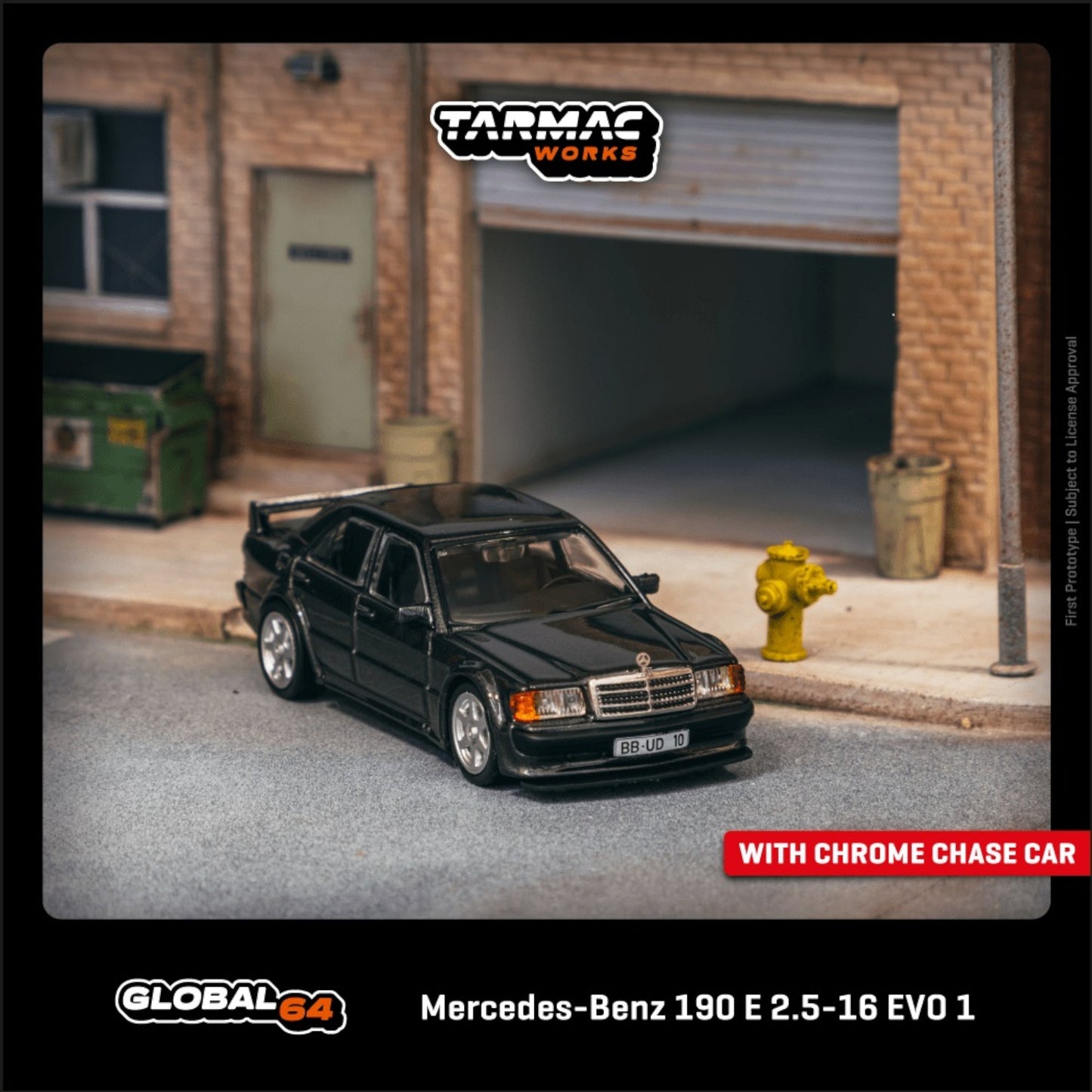 Tarmac Works - Pre-Order - Mercedes-Benz 190 E 2.5-16 EVO 1, blue-black metallic - T64G-057-BK