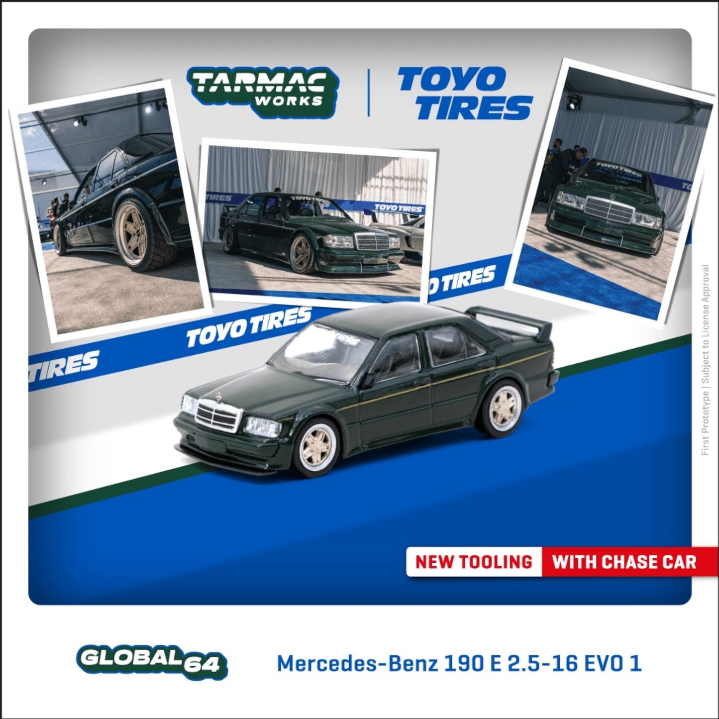 Tarmac Works - Pre-Order - Mercedes-Benz 190 E 2.5-16 EVO 1 - T64G-057-TOYO