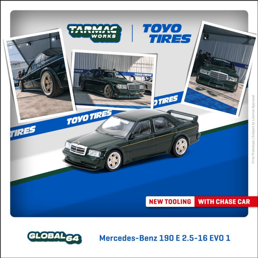 Tarmac Works - Pre-Order - Mercedes-Benz 190 E 2.5-16 EVO 1 - T64G-057-TOYO