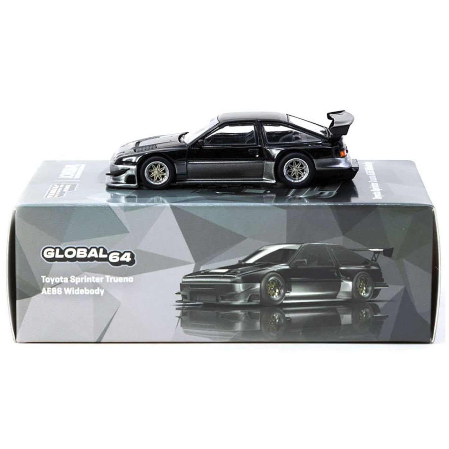 Tarmac Works - Toyota Sprinter Trueno AE86 Widebody, black/grey - Jonsibal - T64G-060-BG