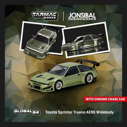 Tarmac Works - Pre-Order - Toyota Sprinter Trueno AE86 Widebody, green - T64G-060-GR