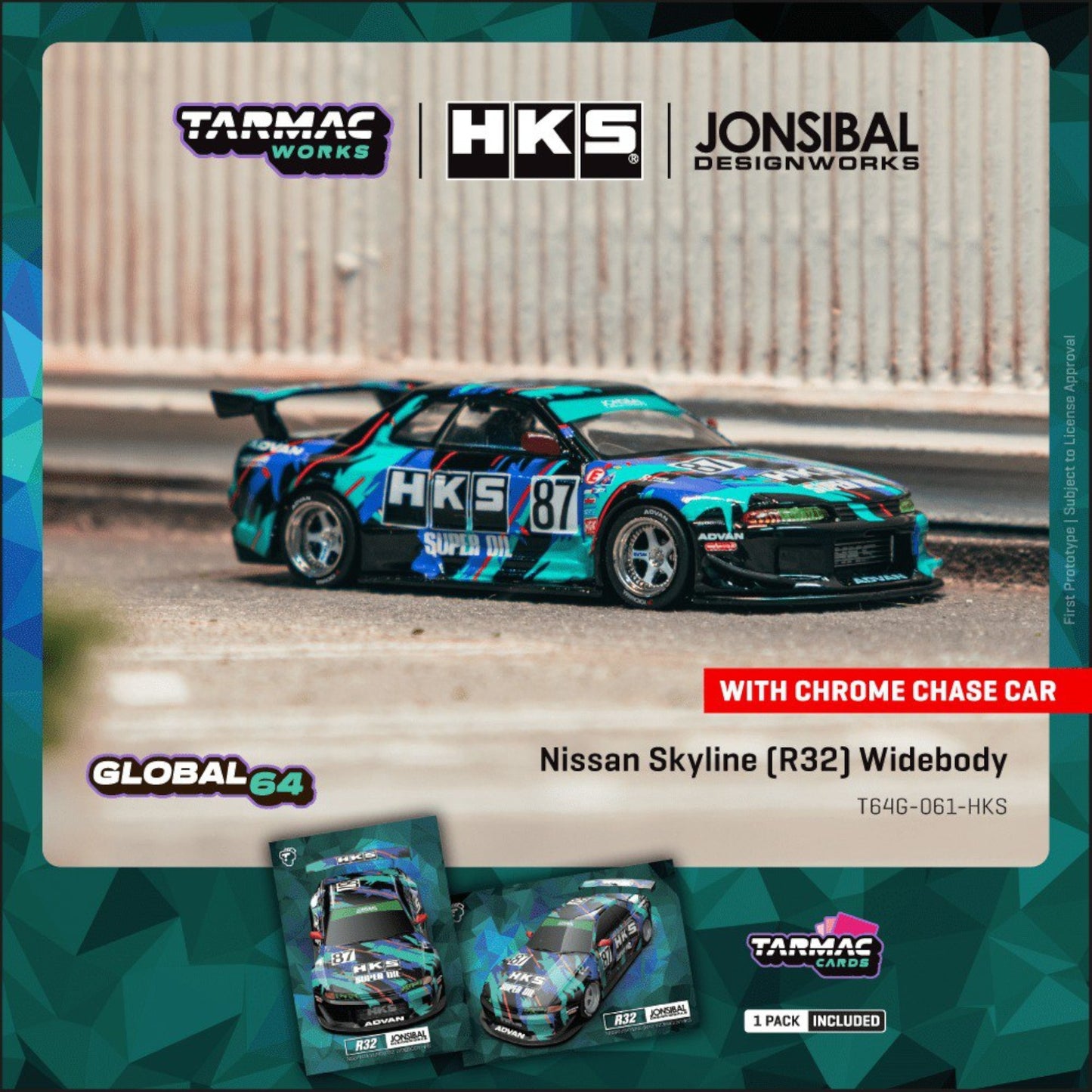 Tarmac Works - Pre-Order - Nissan Skyline (R32) Widebody *HKS* - T64G-061-HKS