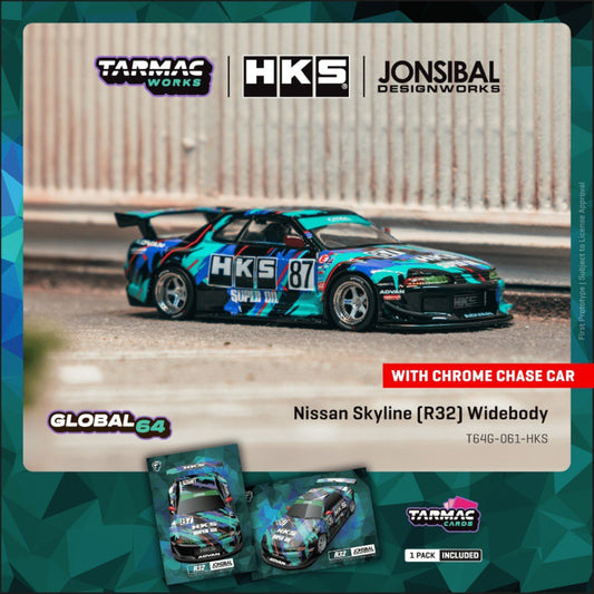 Tarmac Works - Pre-Order - Nissan Skyline (R32) Widebody *HKS* - T64G-061-HKS