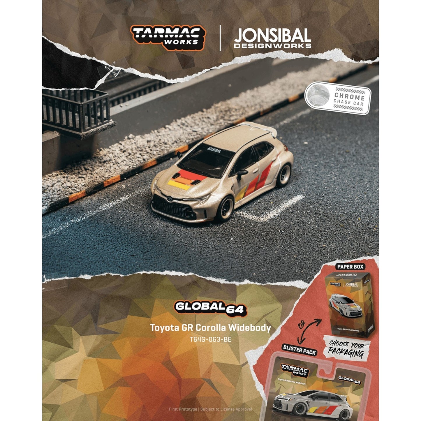 Tarmac Works - Pre-Order - Toyota Corolla GR Widebody, beige - T64G-063-BE