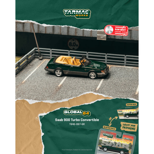 Tarmac Works - Saab 900 Turbo Convertible Green - T64G-067-GR