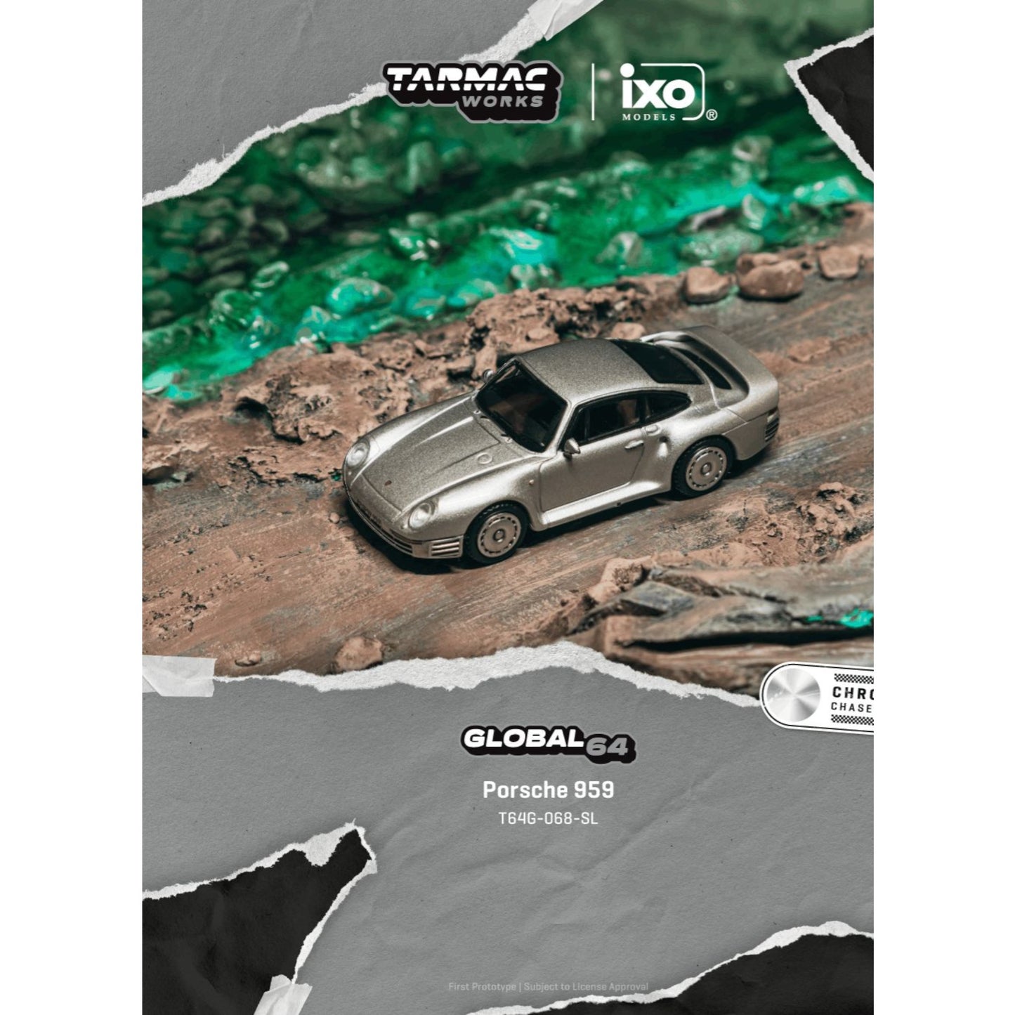 Tarmac Works - Pre-Order - 1989 Porsche 959, silver - T64G-068-SL