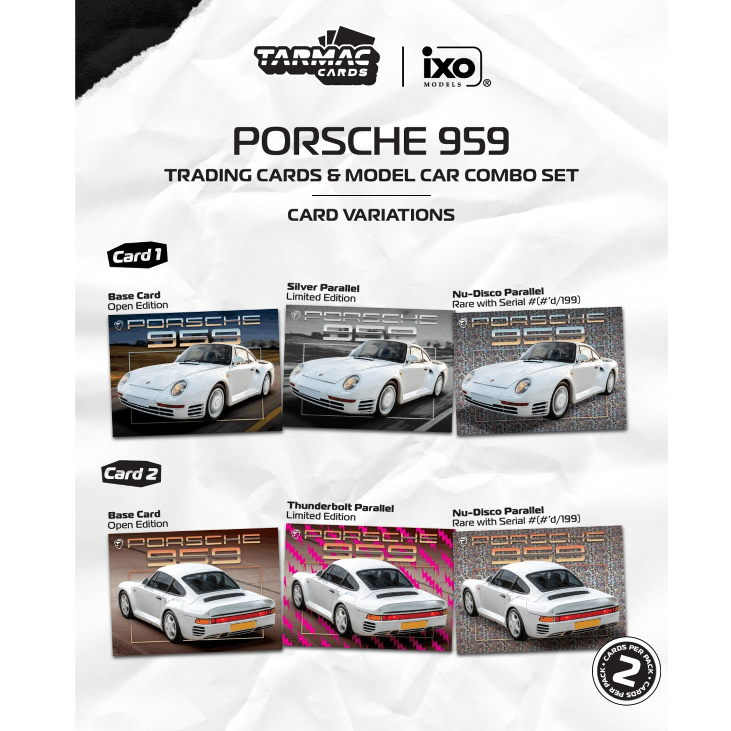 Tarmac Works - Pre-Order - Porsche 959 White With Trading Cards - T64G-068-WH
