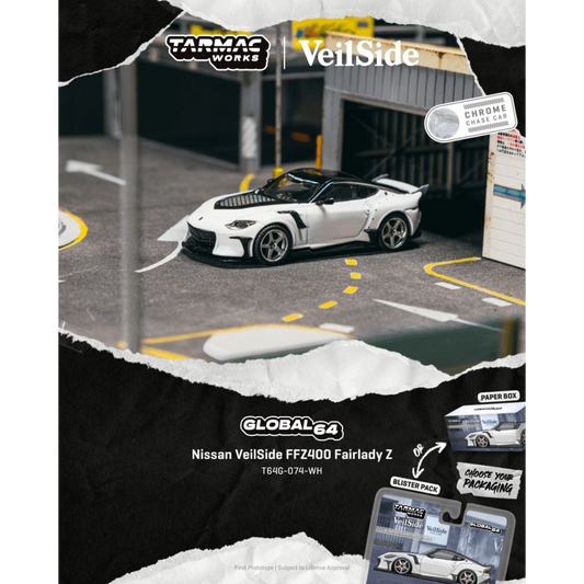 Tarmac Works - Pre-Order - Nissan VeilSide FFZ400 Fairlady Z White - T64G-074-WH