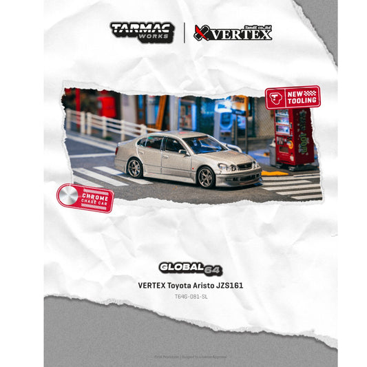 Tarmac Works - Pre-Order - Vertex Toyota Aristo JZS161, silver - T64G-081-SL