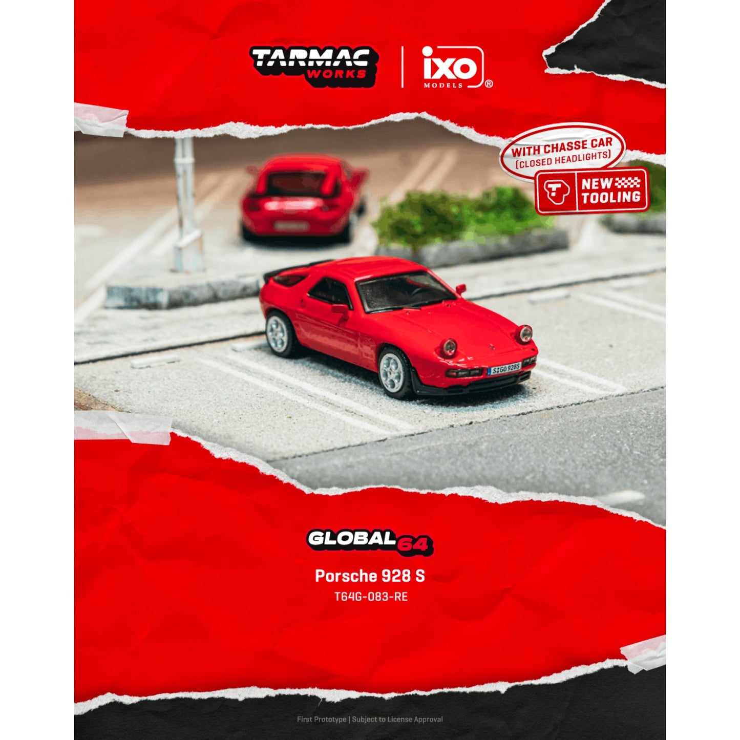 Tarmac Works - Pre-Order - Porsche 928 S, red - T64G-083-RE