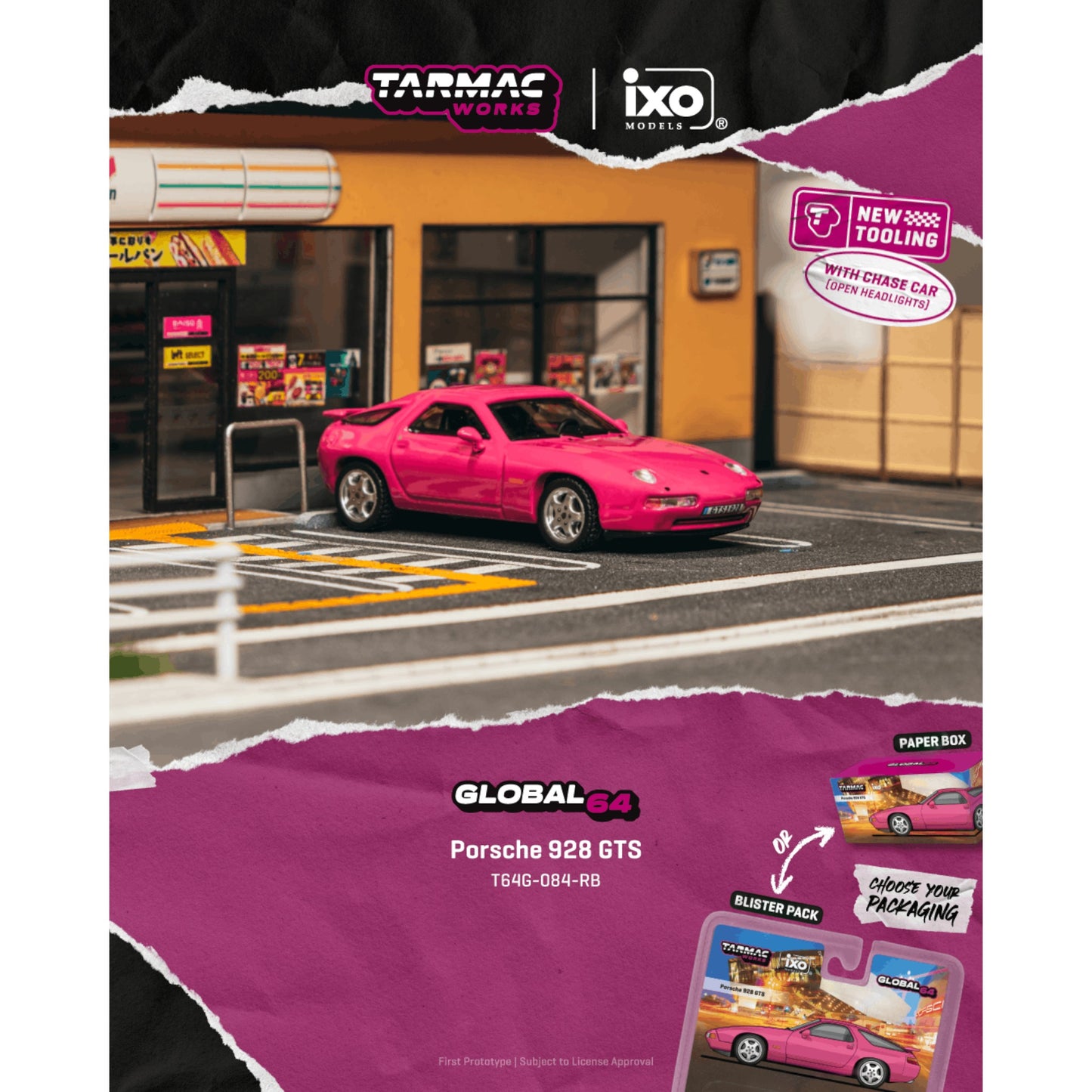 Tarmac Works - Pre-Order - Porsche 928 GTS Rubystone Red 1992 - T64G-084-RB