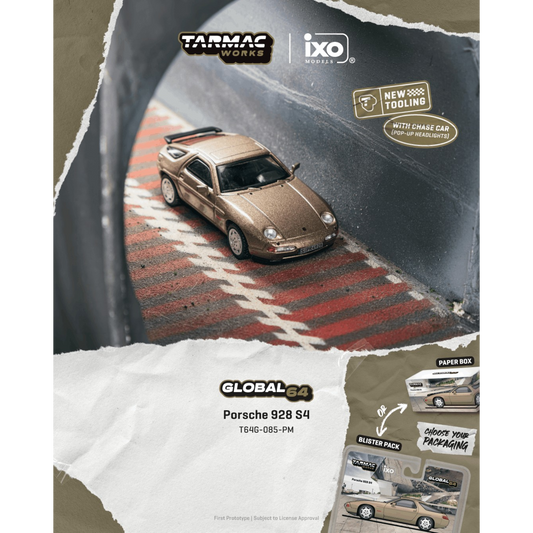 Tarmac Works - Pre-Order - Porsche 928 S4 Platinum Metallic - T64G-085-PM