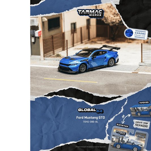 Tarmac Works - Pre-Order - Ford Mustang GTD, blue - T64G-086-BL