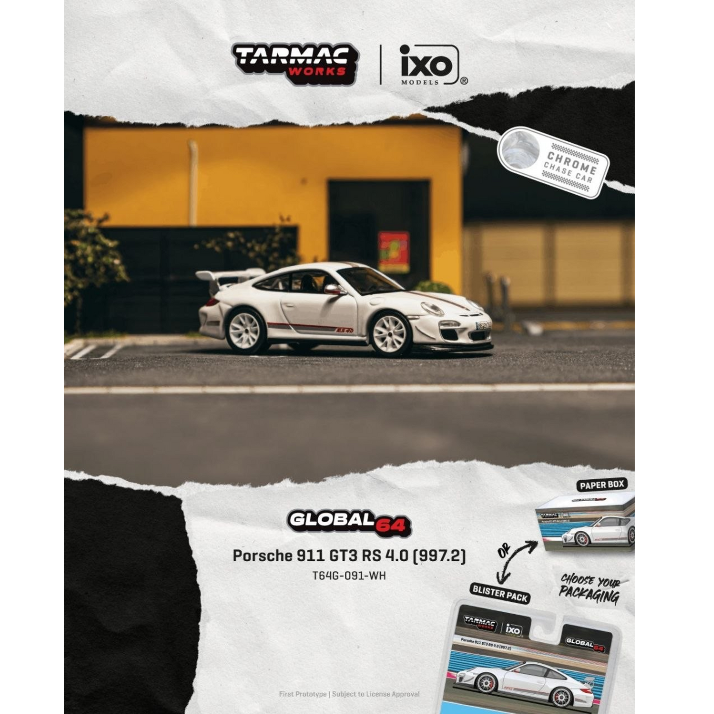 Tarmac Works - Pre-Order - Porsche 911 GT3 RS 4.0 (997.2) White - T64G-091-WH