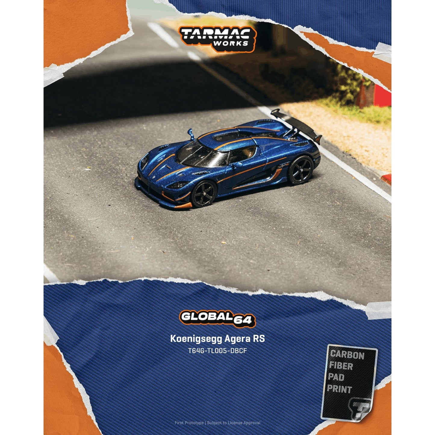 Tarmac Works - Pre-Order - Koenigsegg Agera RS, dark blue carbon fiber - T64G-TL005-DBCF
