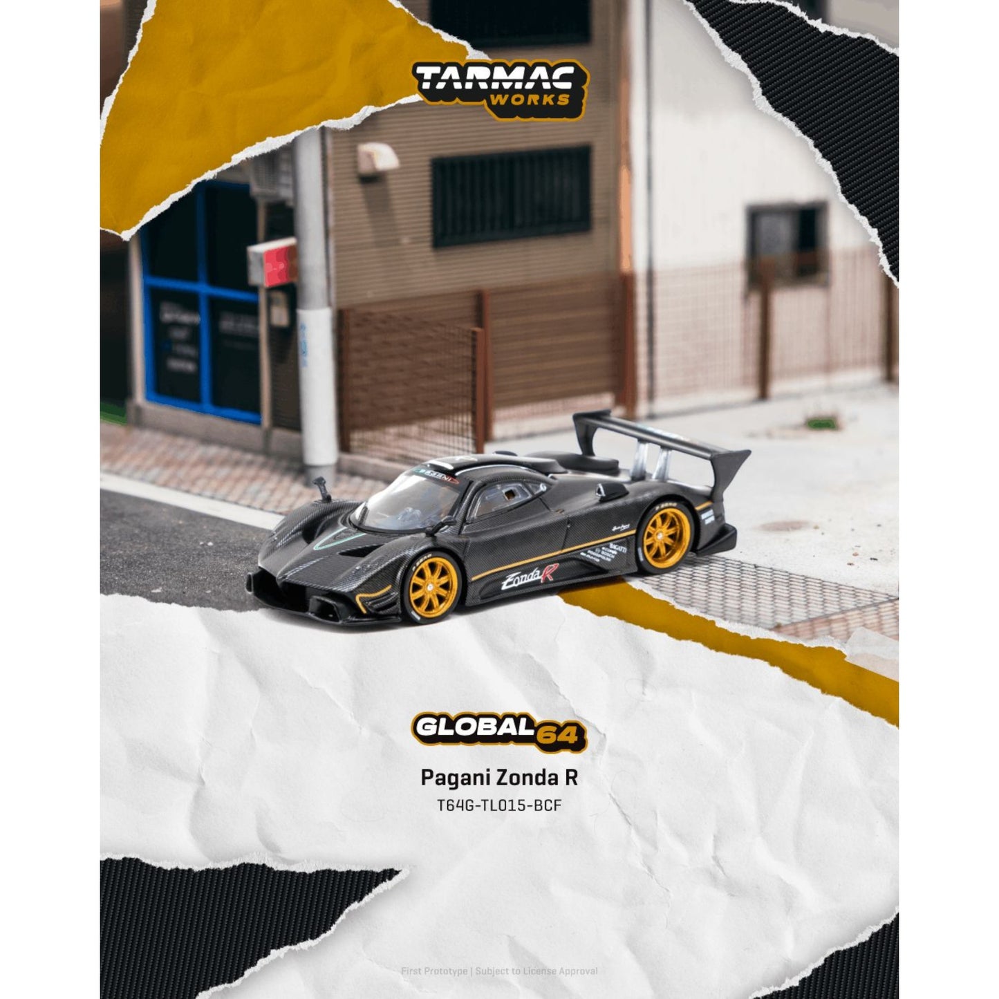 Tarmac Works - Pre-Order - 2007 Pagani Zonda R Matte Exposed, carbon fiber - T64G-TL015-BCF