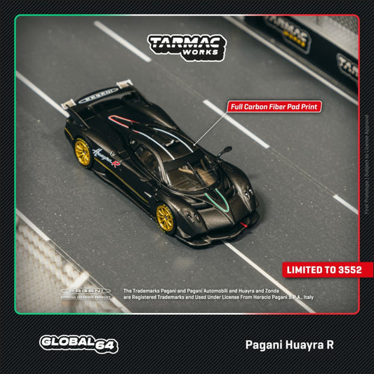 Tarmac Works - Pre-Order - Pagani Huayra R, matt black carbon fiber - T64G-TL035-MBCF
