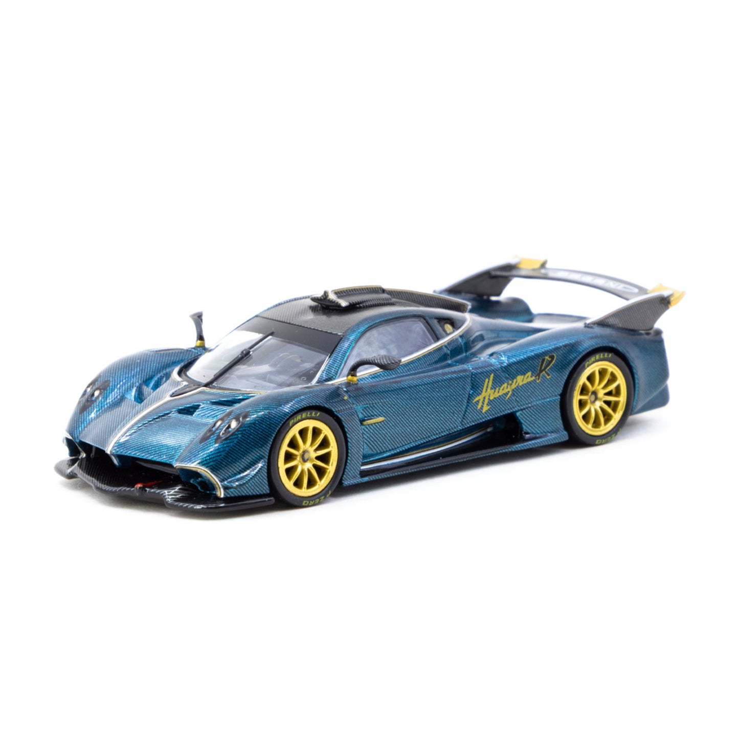 Tarmac Works - Pre-Order - Pagani Huayra R, turquoise carbon fiber - T64G-TL035-TCF