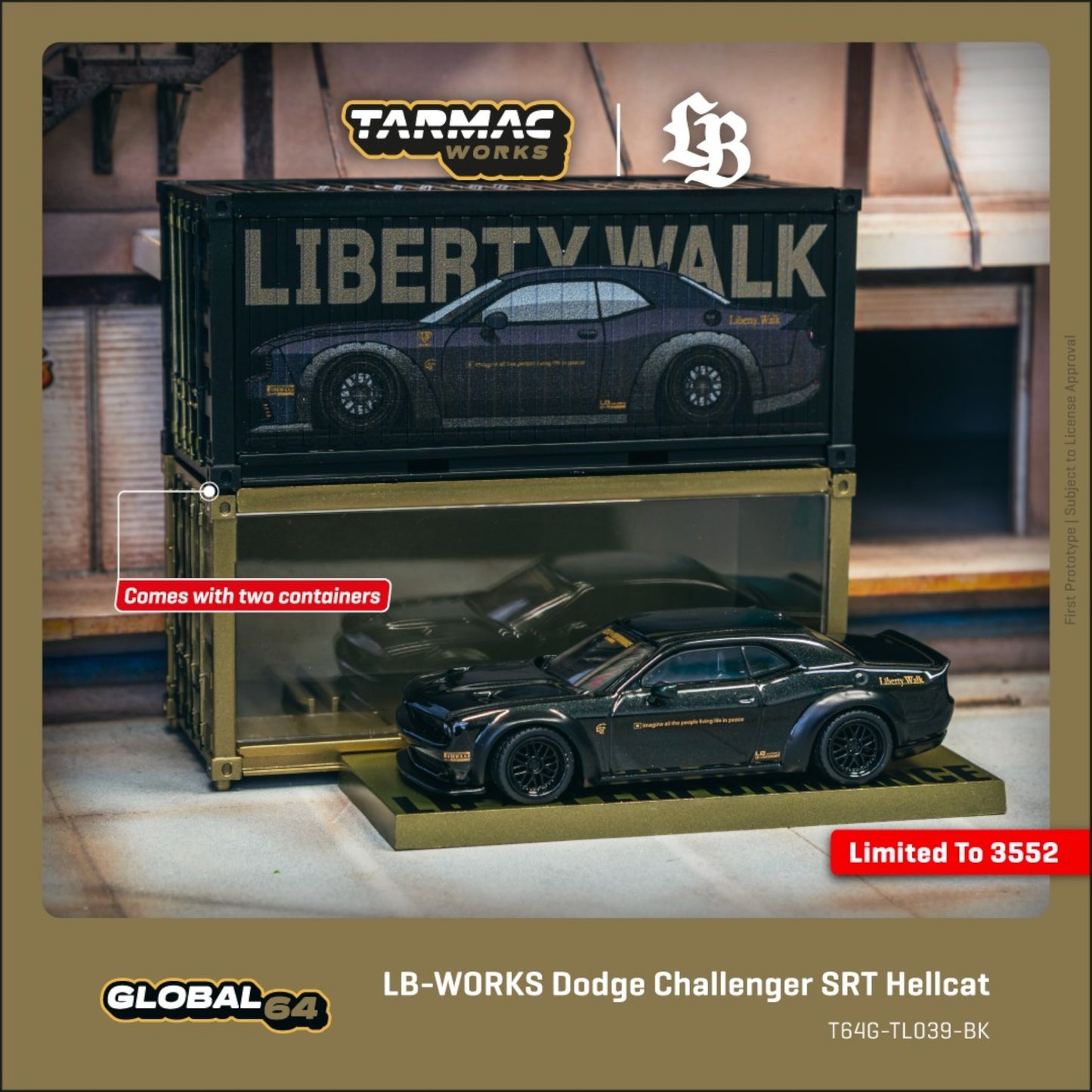 Tarmac Works - Pre-Order - Dodge Challenger SRT Hellcat *LB-WORKS* - T64G-TL039-BK