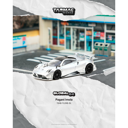 Tarmac Works - Pre-Order - Pagani Imola, Silver - T64G-TL046-SL
