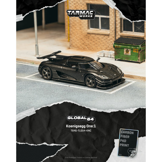 Tarmac Works - Pre-Order - Koenigsegg One:1, Carbon Fibre - T64G-TL054-KNC