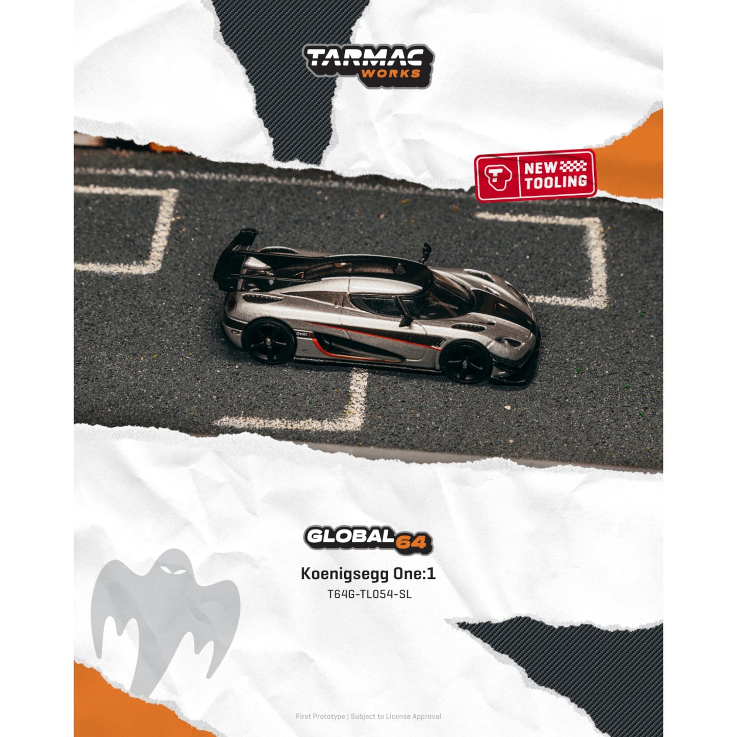 Tarmac Works - Pre-Order - Koenigsegg One:1, silver - T64G-TL054-SL