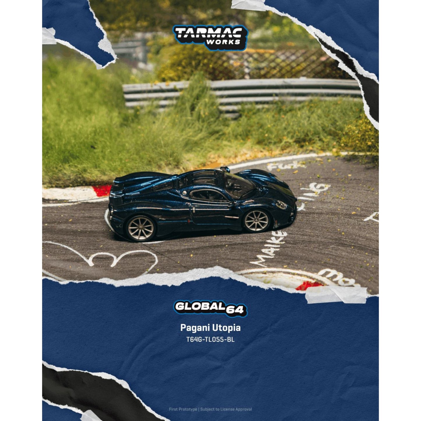 Tarmac Works - Pre-Order - 2022 Pagani Utopia, blue metallic - T64G-TL055-BL