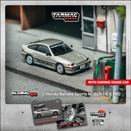 Tarmac Works - Pre-Order - Honda Ballade Sports MUGEN CR-X PRO, silver - T64G-TL058-SL