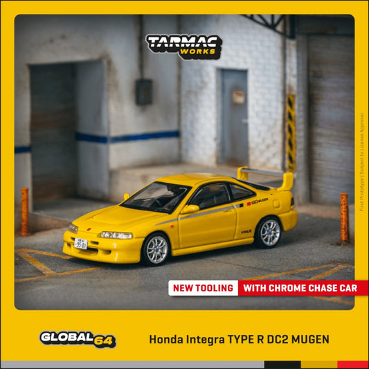 Tarmac Works - Pre-Order - Honda Integra TYPE R DC2 MUGEN, sunlight yellow - T64G-TL059-YL