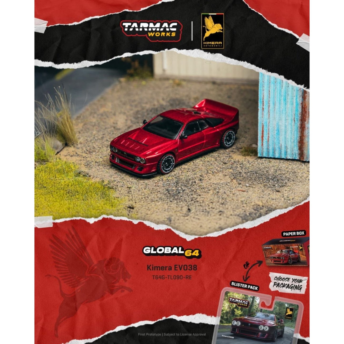 Tarmac Works - Pre-Order - Kimera EVO38, Red - T64G-TL090-RE