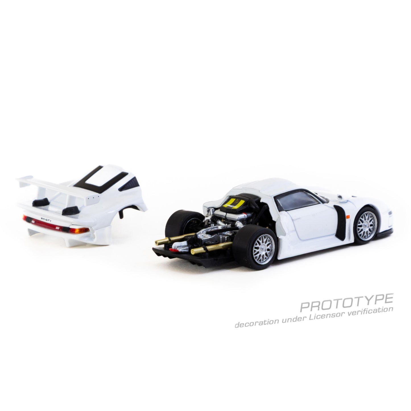 Tarmac Works x IXO - Pre-Order - Porsche 911 GT1, white + Trading Cards - T64P-004-WH