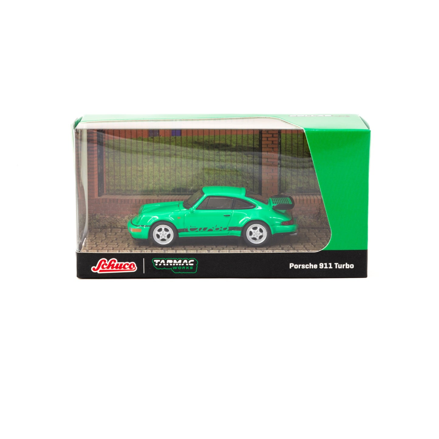 Tarmac Works x Schuco - Porsche 911 Turbo, green - 1:64 - T64S-009-GR